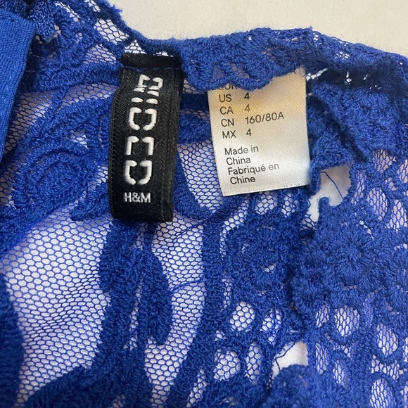 H&M size 4 blue mini lace dress - Picture 5 of 11